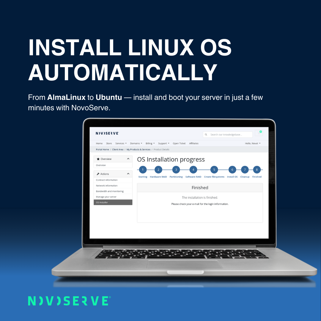 Install OS Linux operating system on bare metal servers