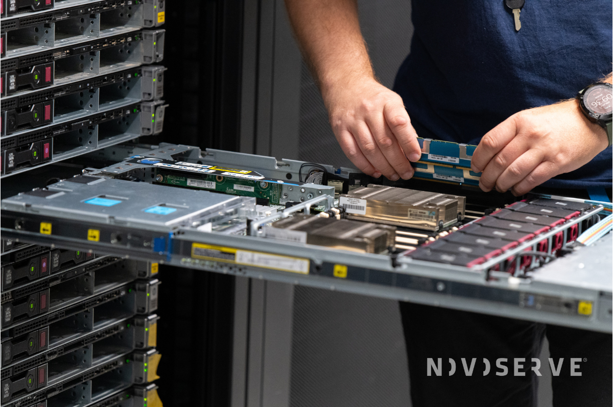 An engineer managing dedicated root servers