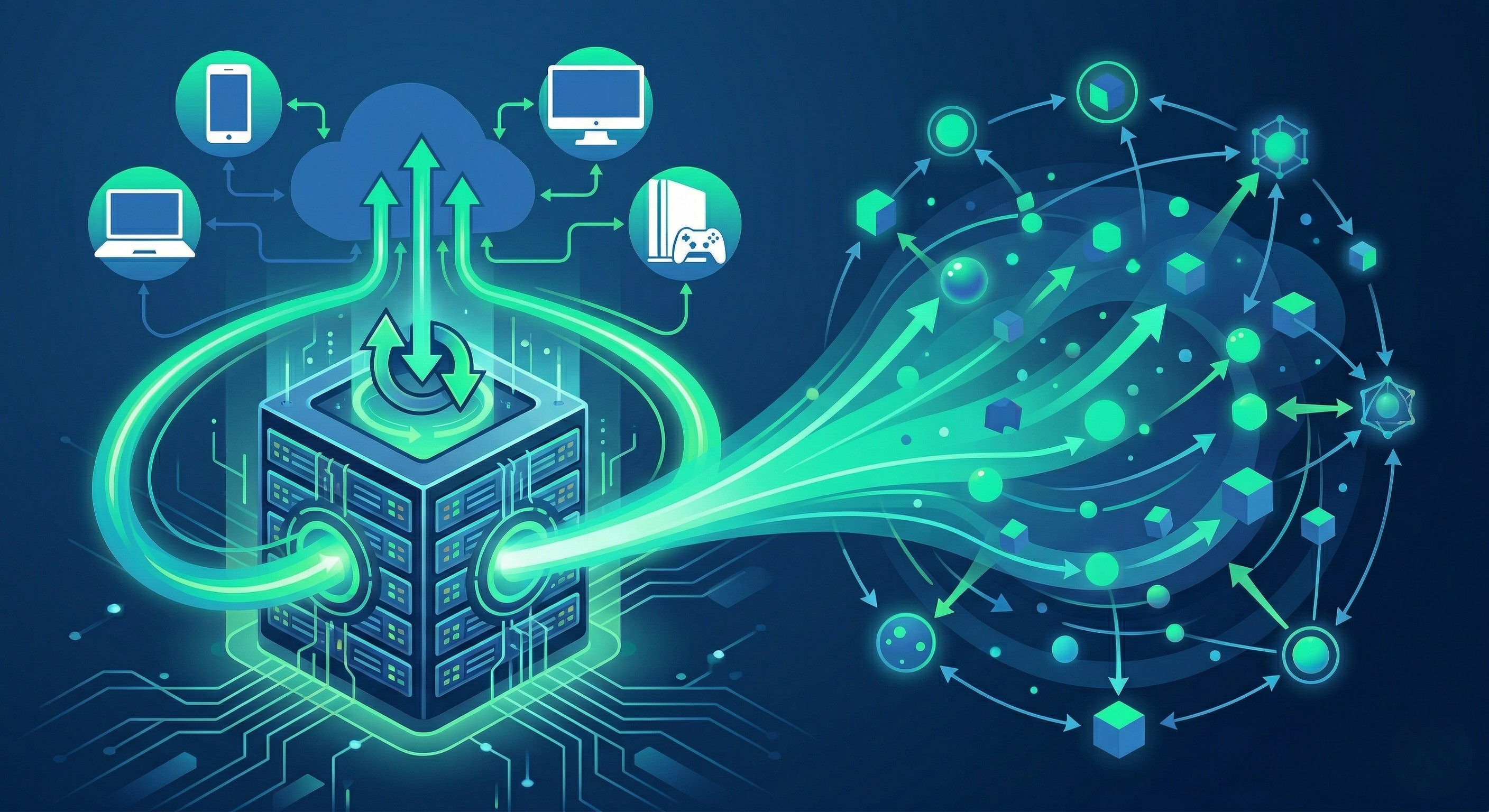 Visualisatie van seedbox hosting