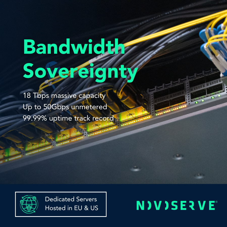 Bandwidth sovereignty banner with a network switch in a datacenter Bandwidth sovereignty banner with a network switch in a datacenter