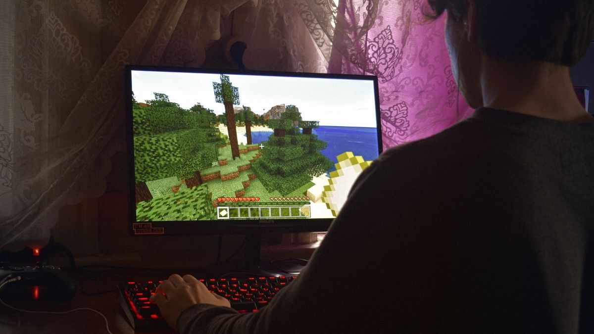 A guy plays private-hosted Minecraft game