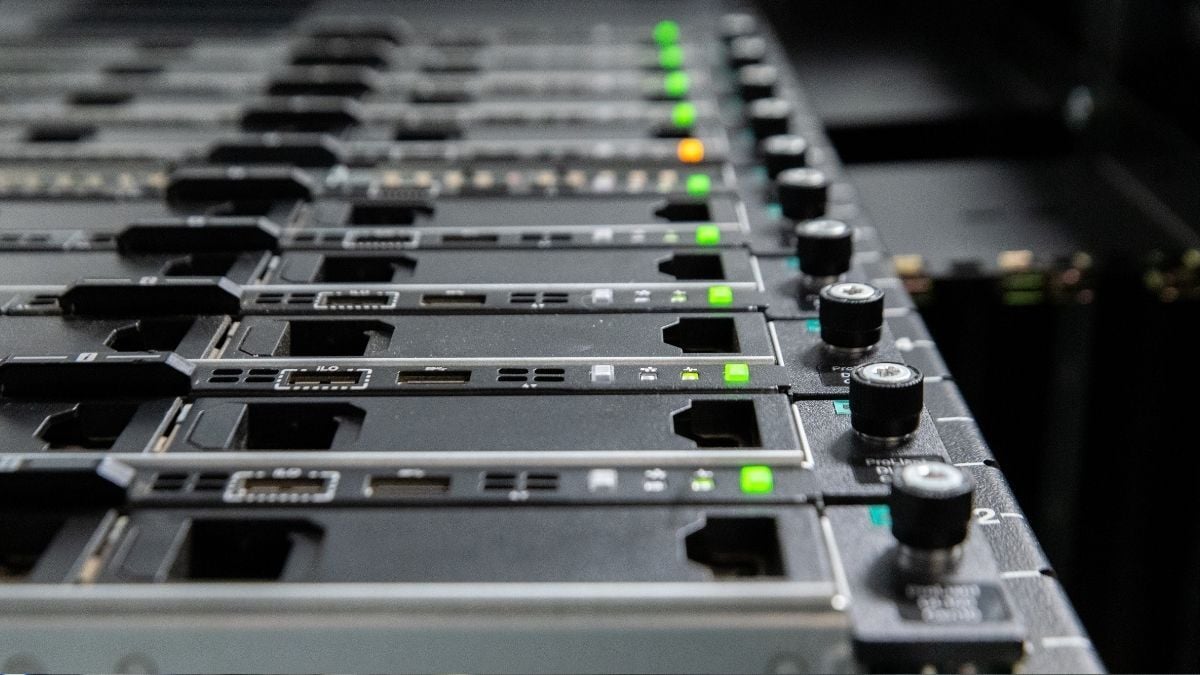 Dedicated servers racked in a data center