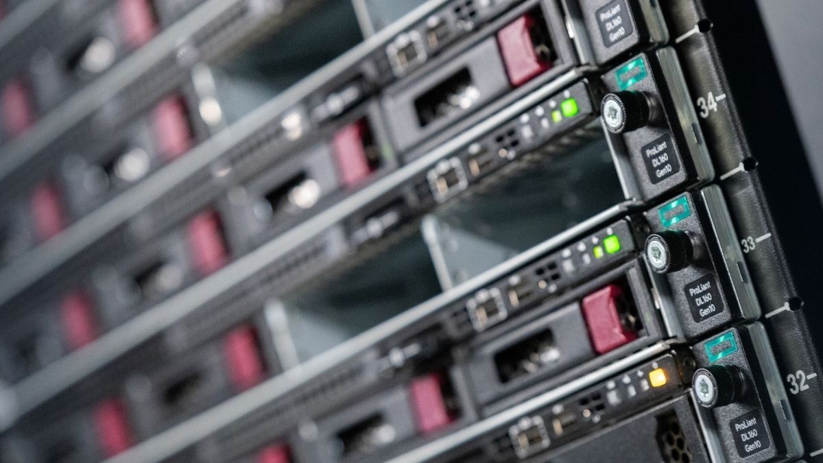 Close up at bare metal servers