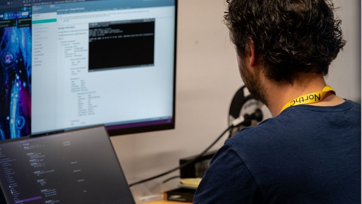 A server engineer monitoring the health of dedicated servers