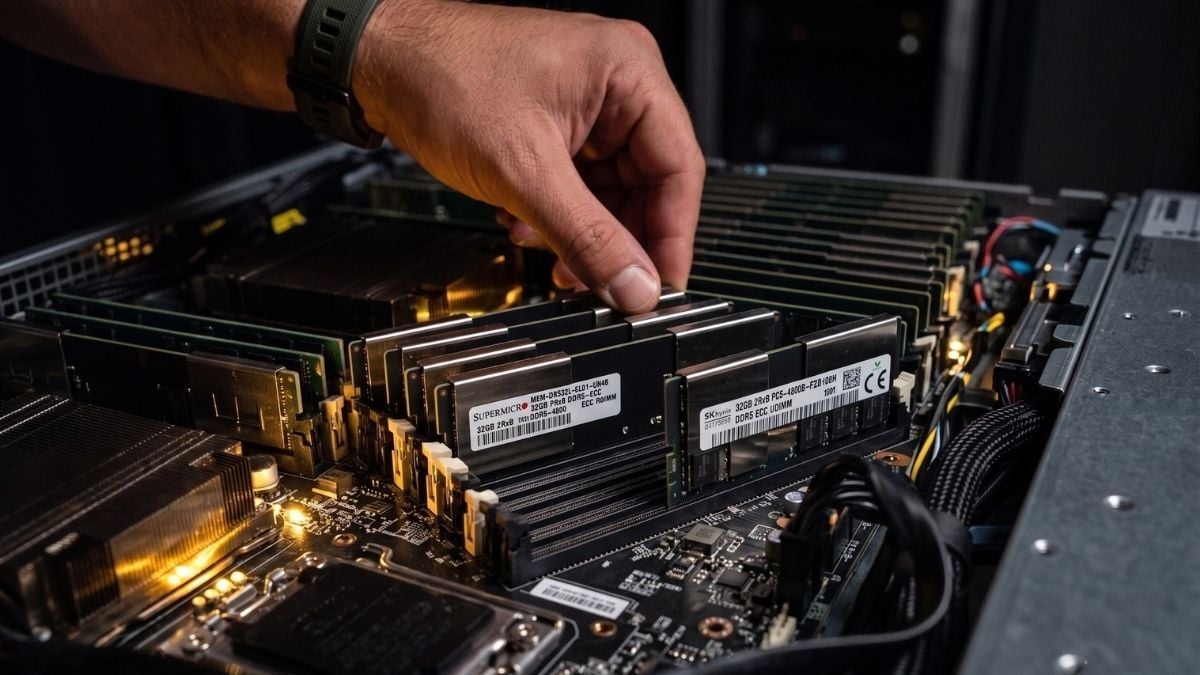 DDR5 RAM memories in a opened dedicated server